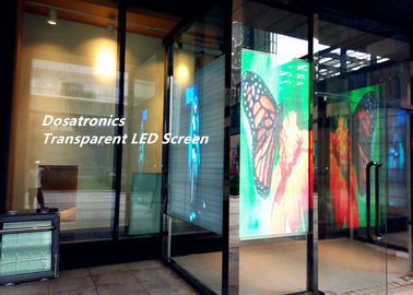 China La pantalla de visualización llevada publicidad de cristal transparente, P6mm llevado ve a través la pantalla proveedor