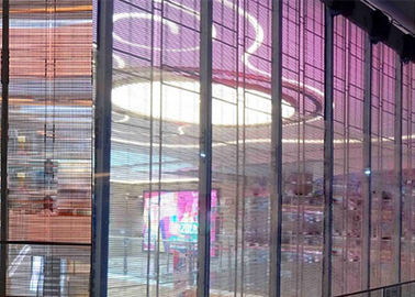 China Pantalla arriba transparente de la pared de cristal LED de 1R1G1B P12mm para la publicidad de la tienda proveedor